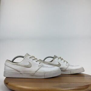 Mens Nike SB Zoom Stefan Janoski White Leather Low Top Casual Sneakers Size 10 M